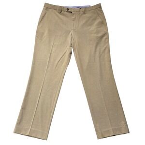 Perry Ellis Premium Pants Mens 36x29 Tan Wellington Tailored Fit Stretch Comfort
